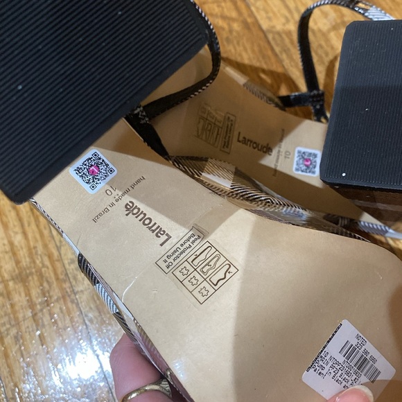 Larroude Pixie Pump In Black and White Plaid Patent - Picture 8 of 8